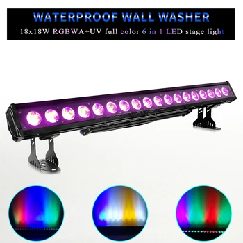 Открит Водоустойчив 18x12 W/18x18 W RGBWA + UV Led монтиран на стената Лампа Ултра Широкоъгълен DMX Управляеми Бар Дискотека на DJ Декоративно Сценичното Осветление
