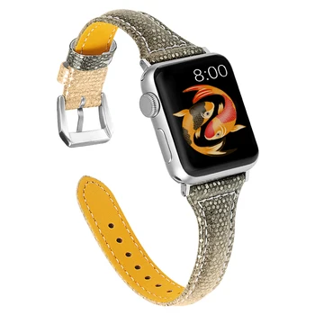 Тънка каишка от естествена кожа за Apple Watch 38 мм/40 мм/42 мм/44 мм, Въжета, Кожена каишка Серия iwatch за Apple Watch 5/4/3/2/1
