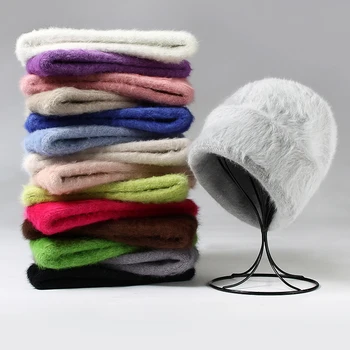 VISROVER, 15 цвята, унисекс, однотонная зимна шапка с дълга коса, най-подходящите Зимни шапки, Нови кашмир дамски Топли шапки