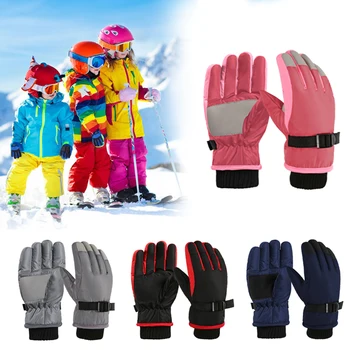 Нови ветроупорен топли ръкавици за каране на ски, зимни детски ръкавици за каране на кънки, сноуборд, водоустойчиви дишащи ръкавици без пръсти