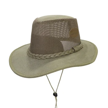Лека окото мъжки ковбойская шапка в западен стил с широки полета за активна почивка и летен плаж на къмпинг - стилна солнцезащитная шапка