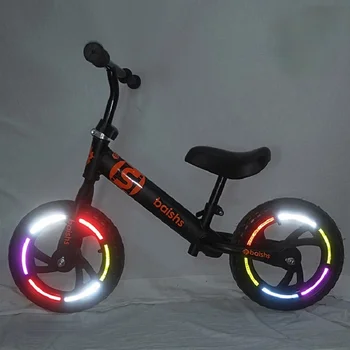 6 бр. цветни светлоотразителни лепенки за велосипедни гуми, светлоотразителни стикери за детски велосипед, светлоотразителни стикери за нощно каране, предупреждение за сигурност