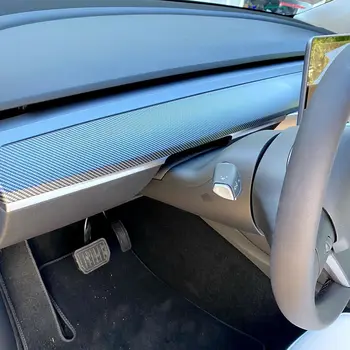 Автоаксесоари за Tesla, модел Y 2021 Цвят карбон Таблото панел конзола Вътрешна рамка за Украса на капачката на салон за авточасти