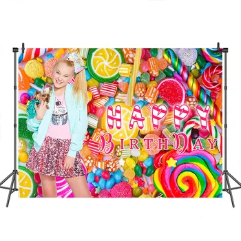 Mocsicka честит рожден ден фотографски фонове Candy World Индивидуални фотографски фонове за фото студио