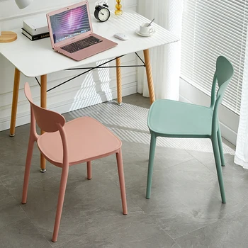 Начало Луксозни столове от скандинавския пластмаса, ергономичен дизайн и модерни столове за почивка, изчистен маса, мебели за хола LQQ35XP