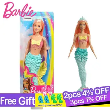 Оригиналната кукла Барби-русалка, с преливащи се цветове, светлини, играчки за малки момиченца, кукли принцеси за деца, подарък за рожден ден, подарък