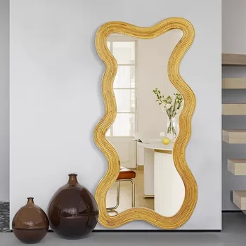 Спалня нарушения на сърдечния стенно огледало в скандинавски стил, Дизайн на баня ресни творческа огледало Абстрактен душ Decorazioni Casa Украса на стаята
