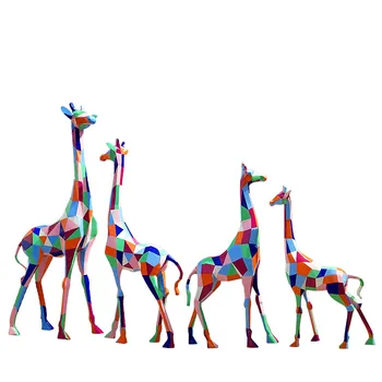 Изработена по поръчка голяма скулптура на открито, статуята на жираф в реален размер, скулптури на животни от фибростъкло