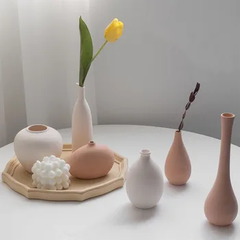 Керамична ваза в постмодерния пасторальном стил, ретро китайската традиционна ваза, декорация на дома, глинена ваза, изискани мебели с грапава повърхност