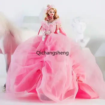 Благородна розова сватбена рокля 1/6 стоп-моушън дрехи за Барби Рокля за Барби костюми 11,5 