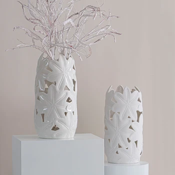 Керамична ваза за цветя в скандинавски стил, хидропоника, модерна гранд ваза, луксозен дизайн, високо растение, роза Джаррон, естетичен декор, WK50HP