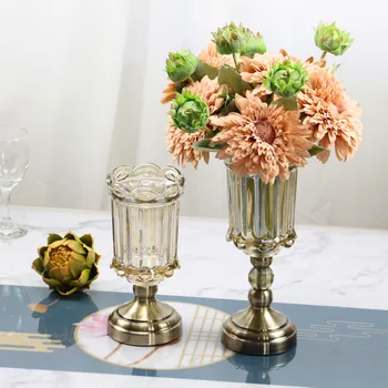Лека декорация от кристал стъкло в европейски стил, модерен маса за хол, комплект за аранжировки от цветя, домашен декор