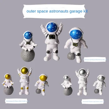Космически астронавтите 3 тип Украса на торта за рожден ден, кацане на Луната, Аксесоари за печене, украса на дома, работния плот