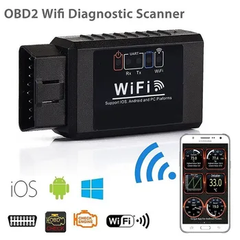 Нов ELM 327 V1.5 WIFI OBD2 WIFI Скенер Авто ODB2 ELM327 V1.5 WIFI За Android/IOS OBD 2 OBD2 Авто Диагностика Автоматично инструмент