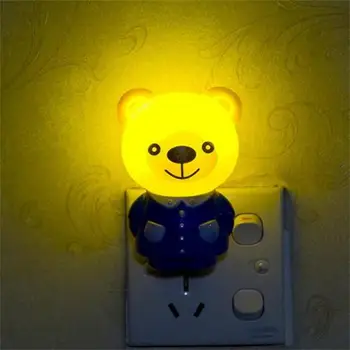 Лека нощ с тигър и мечка, интелигентен led индукционный лампа, сладки животни, стенни лампи, нощни украса за спални, лампа, подарък за деца