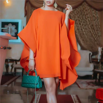 Lemongor 2023, ново елегантно оранжево рокля с ръкави 