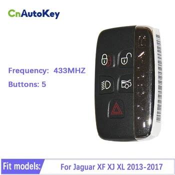 CN025002 умно дистанционно ключодържател 5 бутона 433 Mhz с чип ID49 за Jaguar XF XJ XL 2013-2017 с метален надпис