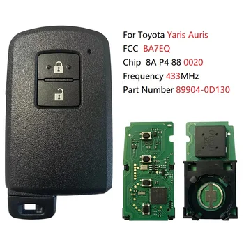 CN007158 BA7EQ 2 Бутона за Toyota Auris, Yaris Smart Key P1 88 0020 Печатна платка DST-AES 8A Чип 433 Mhz Номер 89904-0D130 без ключ Go