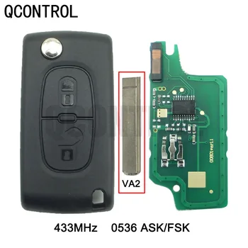 QCONTROL Автомобилен ключ Дистанционно 433 Mhz Подходящ за CITROEN C2 C3 C4 C5 Berlingo Picasso ID46 (CE0536 ASK/FSK, 2 бутона VA2)
