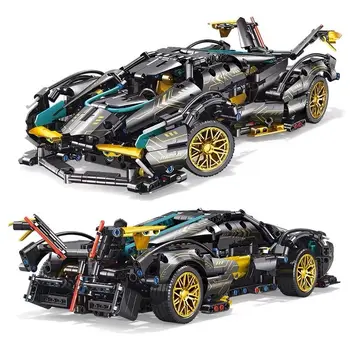 Нов технически 1:14 черен спортен автомобил Ламбо Строителни блокове суперскоростной кола за Сглобяване на тухли играчки за възрастни, деца Коледни подаръци
