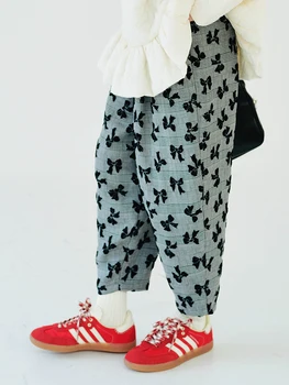 Оригинален дизайн Imakokoni топли памучни панталони за есента и зимата с лък ежедневните свободни широки панталони женски 223930