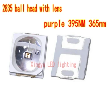 UV led лампа от мъниста 2835 с топка глава, лилаво светлинна лента, обектив 0,5 W, лечащая капан за комари, 395НМ, 365 нм, стерилизация