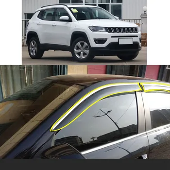 Стикер за полагане на купето на автомобила, пластмасово стъкло, вятърна козирка, за защита от дъжд /слънце, вентилационни части за Jeep Compass 2017 2018 2019 2020 2021