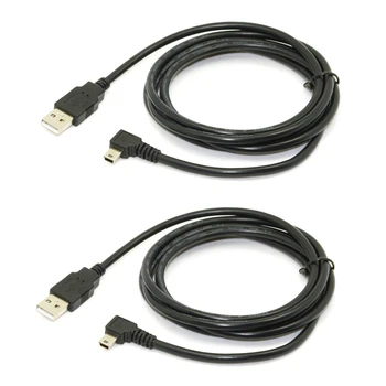 2X1,8 М Mini USB B Тип 5Pin Включете 90 Градуса Наляво Под ъгъл КЪМ USB 2.0 Штекерный Кабел за предаване на данни Черен цвят