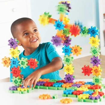 LR шестеренка строителни блокове на детски монтаж на основни шестеренки комбинирана детска играчка от 100 парчета креативен подарък за рожден ден за деца