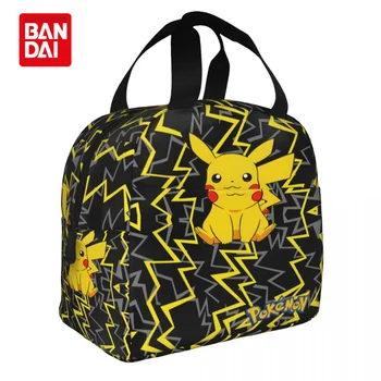 Bandai, японската аниме-чанта за обяд с покемоном за ученици, офис чанта с Пикачу, преносим термоохладитель, обяд-бокс, чанта за подарък