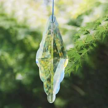 120 мм Щастлив възел Прозрачни crystal prism, граненая стъклен полилей, блестящ ловец на слънцето, подвесная осветителна завеса, окачване за домашен декор