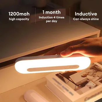 Led USB-акумулаторна индукционная лампа за тяло с плавно затъмняване Гардероб, нощна светлина, настолна лампа, малка странична лампа за кабинет