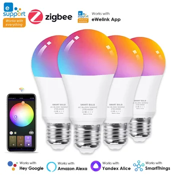 eWeLink Zigbee Умна Лампа с регулируема яркост 85-265 В Led Лампа E27 RGB Лампа Подкрепа Алекса Alice Smartthings Google Assistant Гласово Управление