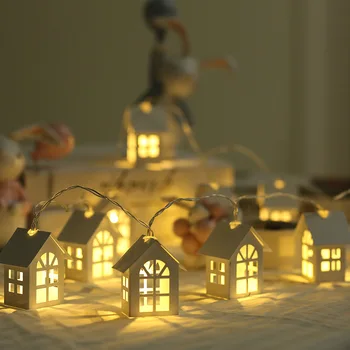 Цветни led декоративни осветителни тела, венец за малка къща в скандинавски стил, венец за коледните празници в спалнята