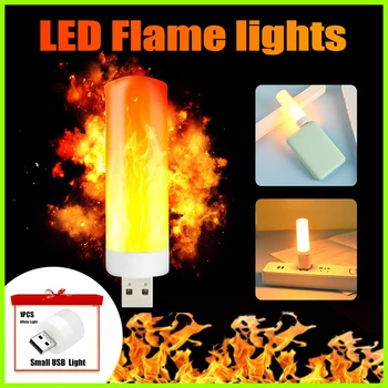 2 БР. led USB с лампа, пламъкът, мигащи свещи, портретно лампа, захранване, осветление за къмпинг осветление с ефект на запалката