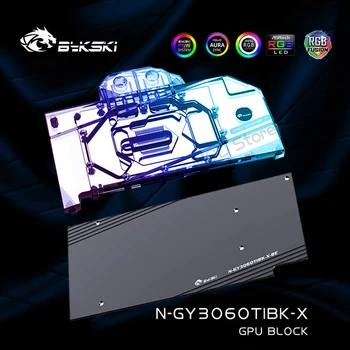 Bykski N-GY3060TIBK-X, Воден блок графичен процесор За Радиатора на видеокартата ГАЛАКС GeForce RTX 3060 Ti EX (1-Click OC), VGA Охладител 12V/5V RGB