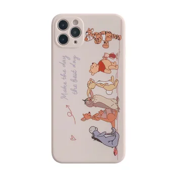 Disney Мечо и Тигър Сладък Калъф за телефон iPhone 11 12 13ProMax 14 7 8Plus XR XS Творчески устойчив на удари-Мек Пълен Калъф на Задния панел