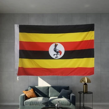 Знаме на Република Уганда е Държава в Източна Африка Национален банер 3X5 фута 150X90 см, флаг на графичен принтом по поръчка, полиестер