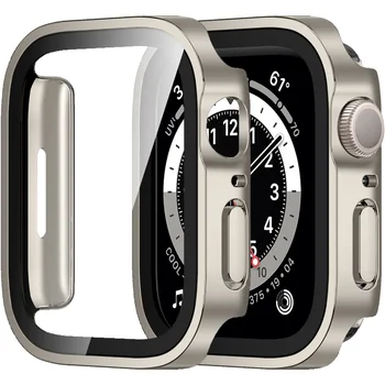 Водоустойчив Калъф за Apple Watch 45 мм 41 мм 44 мм 40 мм Apple Watch 5 44 мм Защитни Аксесоари за Стъкло + Калъф Iwatch 8 7 6 SE 5 4