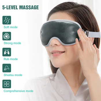 3D маска за сън, масажор за очи, вибрация, с дистанционно управление, нагревающаяся превръзка на очите, горещ компрес, хапчета за сън, заключващо светлина