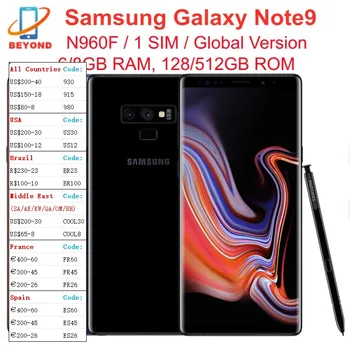 Samsung Galaxy Note9 Забележка 9 N960F 6/8 GB RAM 128/512 GB ROM 6,4 