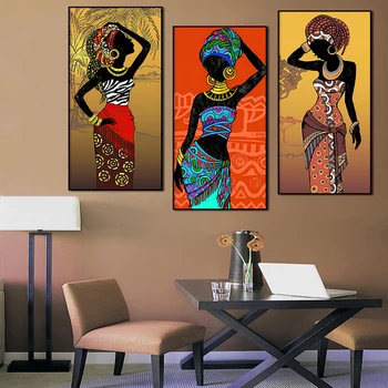 3, панел Абстрактна женски живопис, стенни художествени картини, плакати с рисунки и щампи Cuadros, за да украсят дома в хола