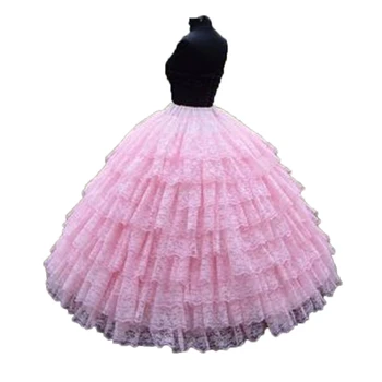 Моден 9-слойный розов дантелен подъюбник за балната зала рокли, бельо, булчински аксесоар за сватбена рокля