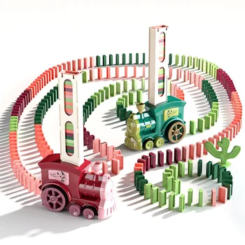 Домино Домино малък влак градивните елементи за развитието на интелекта на децата, подвижни играчки за мозъка, автоматична доставка