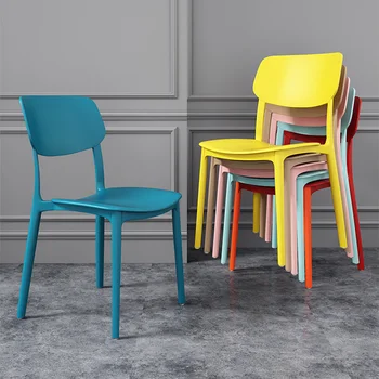 Безплатна доставка Пластмасова маса за хранене, стол скандинавски класически минималистичен стол за дневна дизайнерски мебели за дома