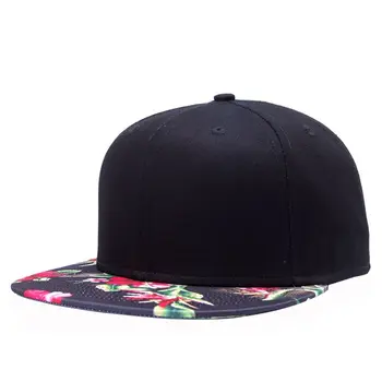 Модерна бейзболна шапка с флорални принтом, тенденция шапка в стил хип-хоп, мъжка шапка върху плоска подметка за улични танци, мъжка бейзболна шапка върху плоска подметка