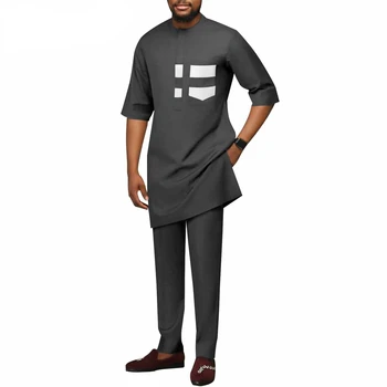 Продажба на мъжки комплект от 2 теми с африкански Национален принтом от батика Ropa Para hombresшорты Мъжки Tech Terno Masculinos Completo Suit
