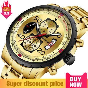 Мъжки часовник BEN NEVIS, водоустойчив каишка от неръждаема стомана, черно злато, класически бизнес часовници, мъжки спортни часовници Horloges Mannen