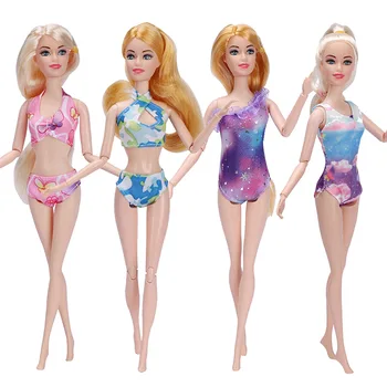 Горещ летен бански бикини за кукли дължина от 30 см, модни бански костюми, пръстен за плуване, аксесоари за наряжания, детски играчки за момичета, подарък
