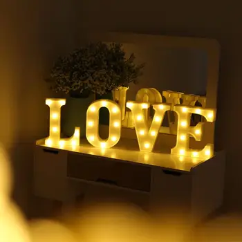 YOUZI 22 см 3d led лампа с любовни писмо, с монтиран на стената окачена лампа нощна светлина за декор на сватбени партита на закрито
